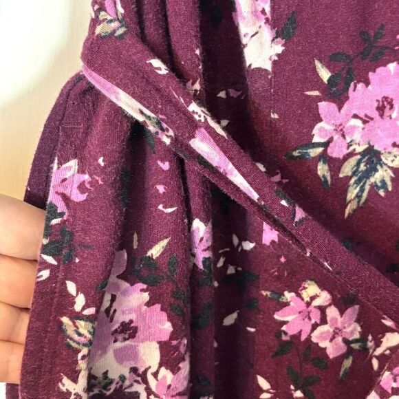 J. Jill Sleep Ultrasoft Shawl Collar long Robe M Petite floral pockets - Picture 6 of 8